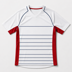 esbort™ Minimalist Soccer Jersey –white & red stiriped