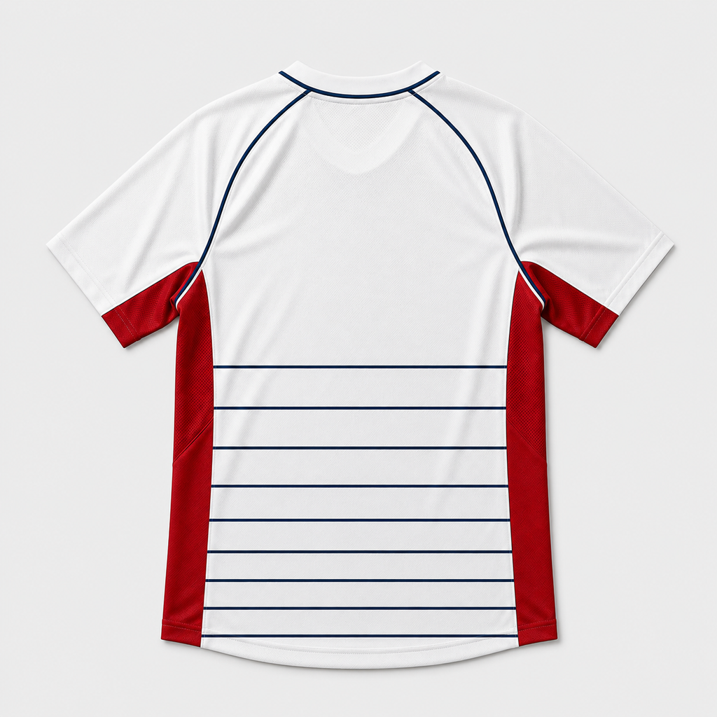 esbort™ Minimalist Soccer Jersey –white & red stiriped