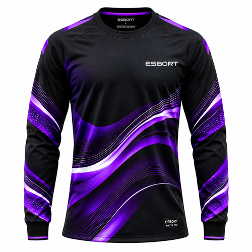 ESBORT Winter Pro Long-Sleeve Jersey – Black & Purple Wave