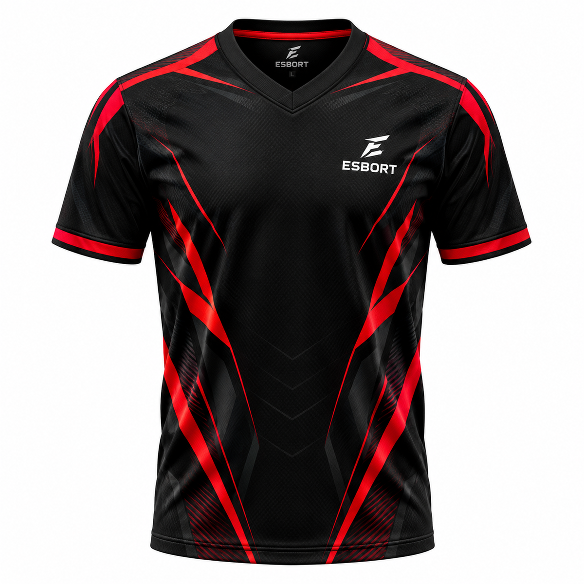 ESBORT Strike Pro Short-Sleeve Jersey – Black & Red Edition