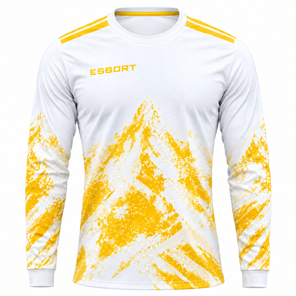 Esbort Archives Performance Long-Sleeve Jersey – White & Yellow