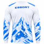 Esbort Performance Long-Sleeve Jersey – White & Blue Alpine Edition