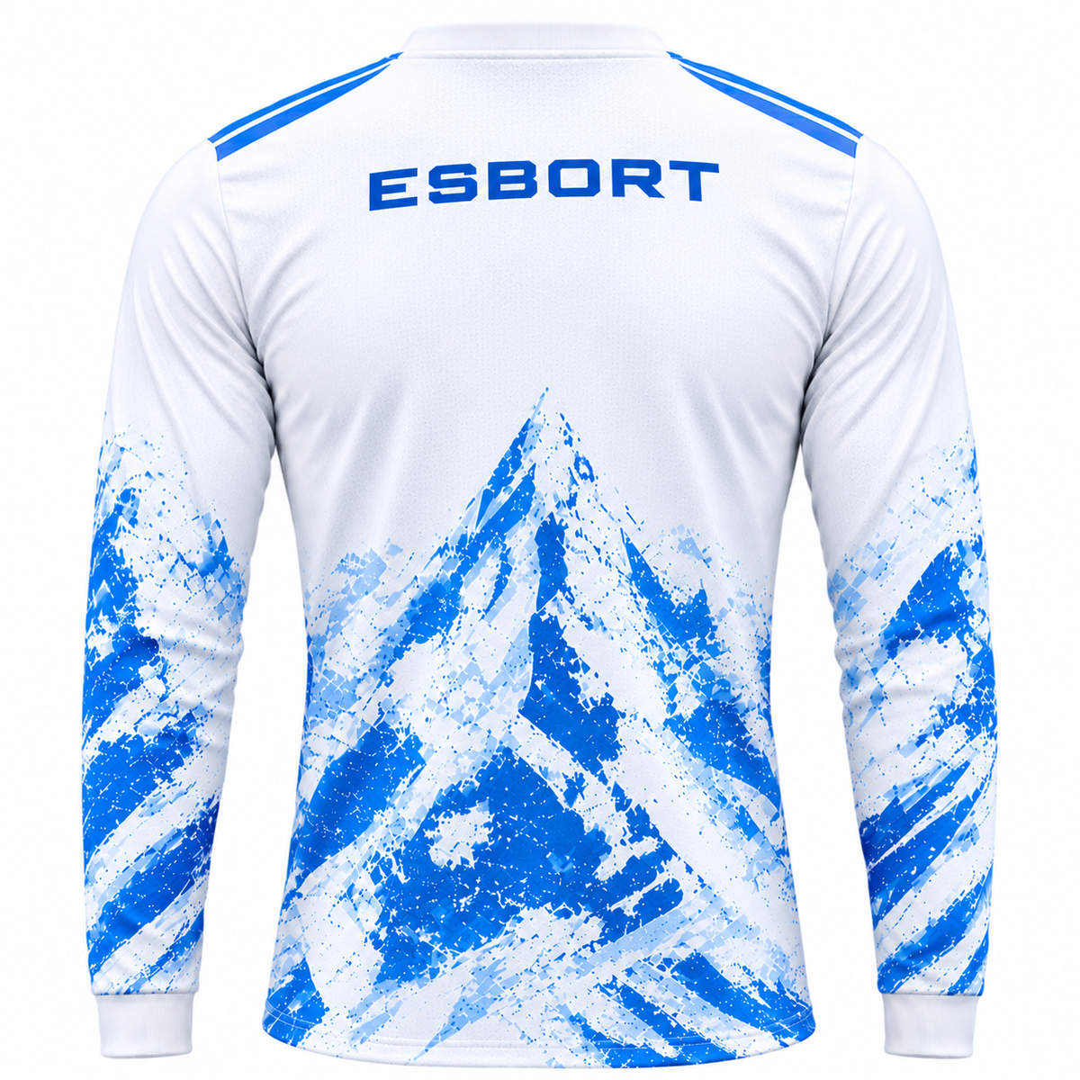Esbort Performance Long-Sleeve Jersey – White & Blue Alpine Edition