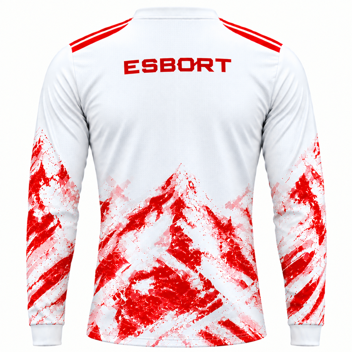 Esbort Performance Long-Sleeve Jersey – White & Red Alpine Edition