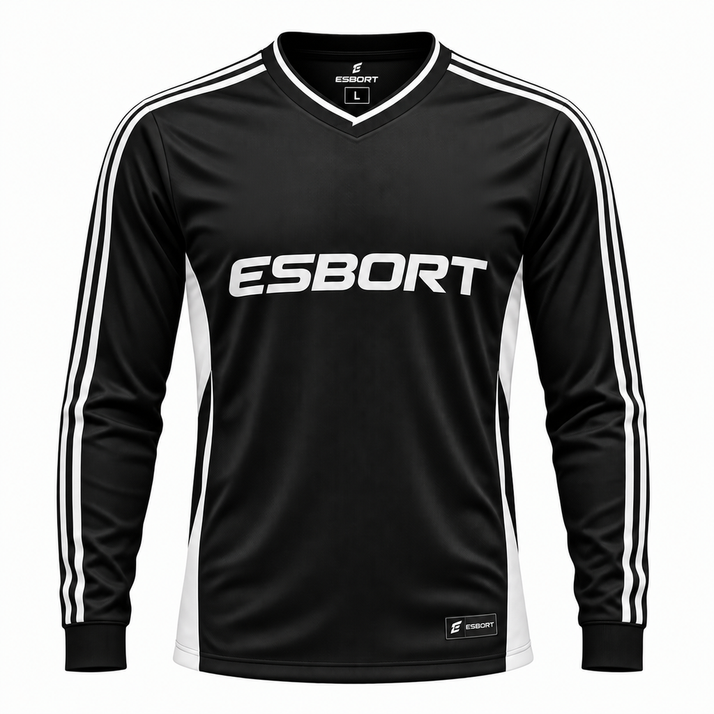 Esbort Performance Long-Sleeve Jersey – Classic Black & White Edition
