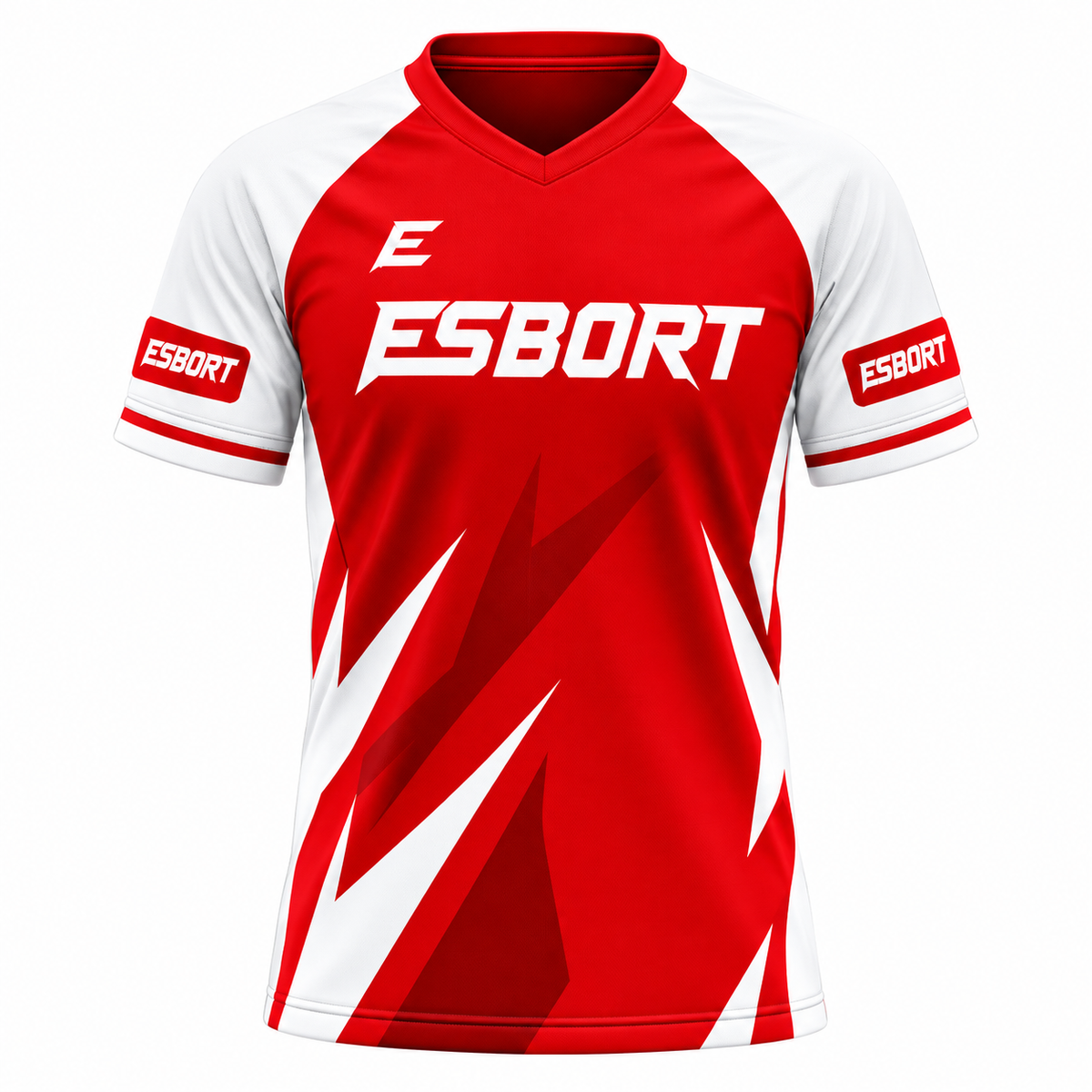 ESBORT Pro-Performance Esports Jersey Athletic Jersey - Red/White