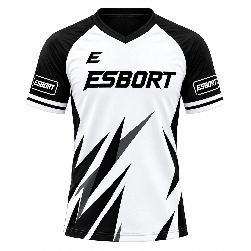 ESBORT Pro-Performance Esports Jersey Athletic Jersey - Black/White