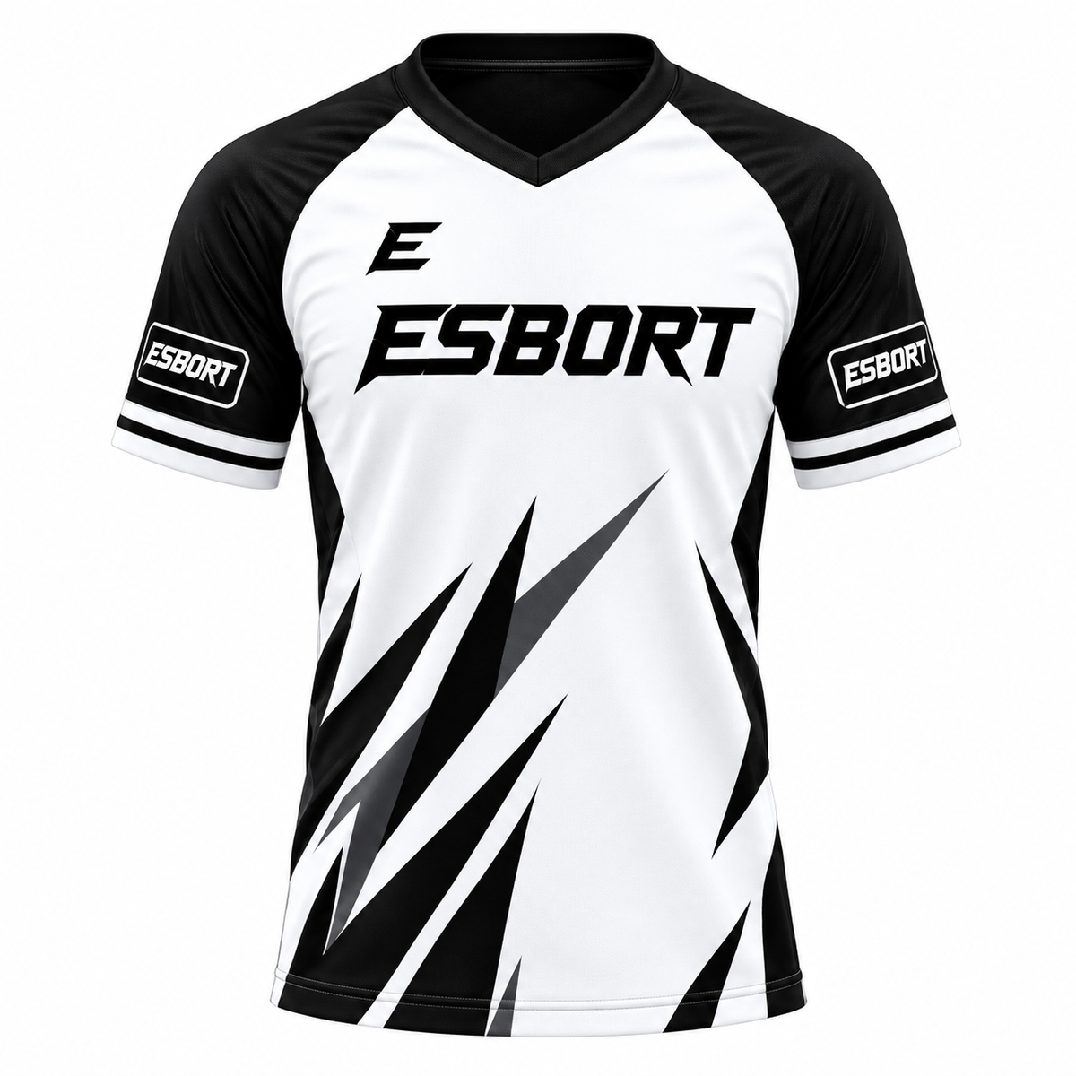ESBORT Pro-Performance Esports Jersey Athletic Jersey - Black/White
