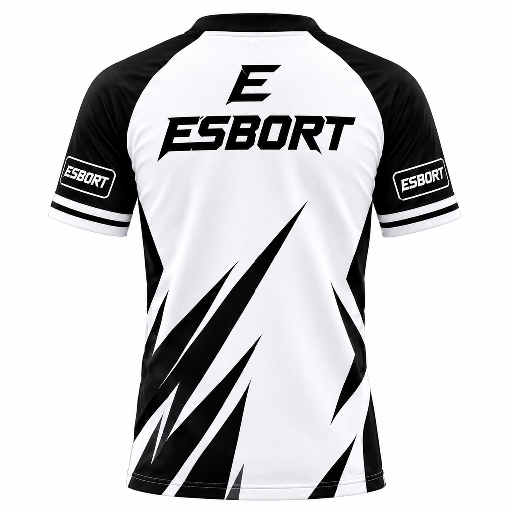 ESBORT Pro-Performance Esports Jersey Athletic Jersey - Black/White