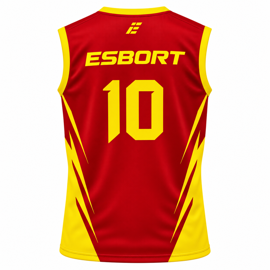 ESBORT" Performance Athletic Tank Top – Red & Yellow