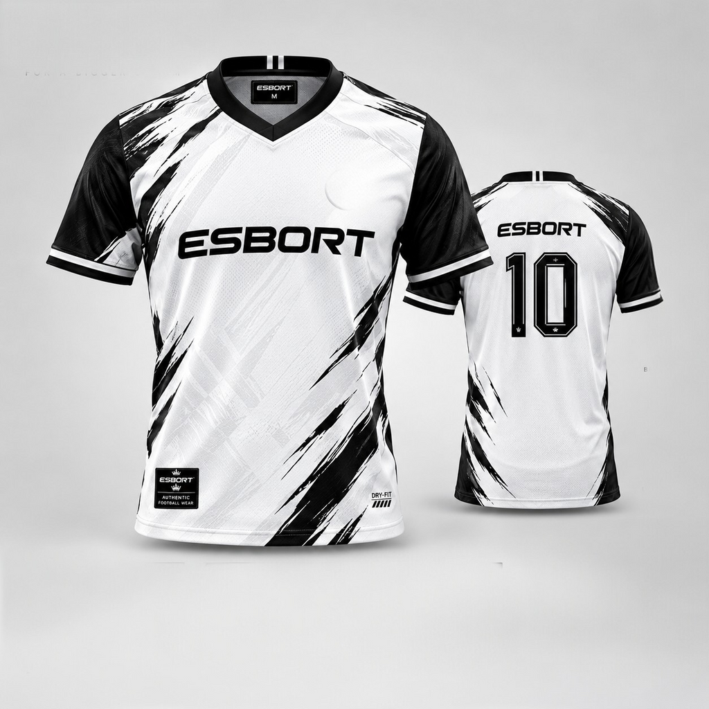 Esbort Monochrome Pro Jersey - White & Black Limited Edition Kit