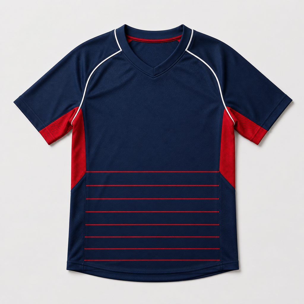 Esbort Minimalist Soccer Jersey – Navy & Red