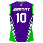 ESBORT" Performance Athletic Tank Top – Green, Purple & White