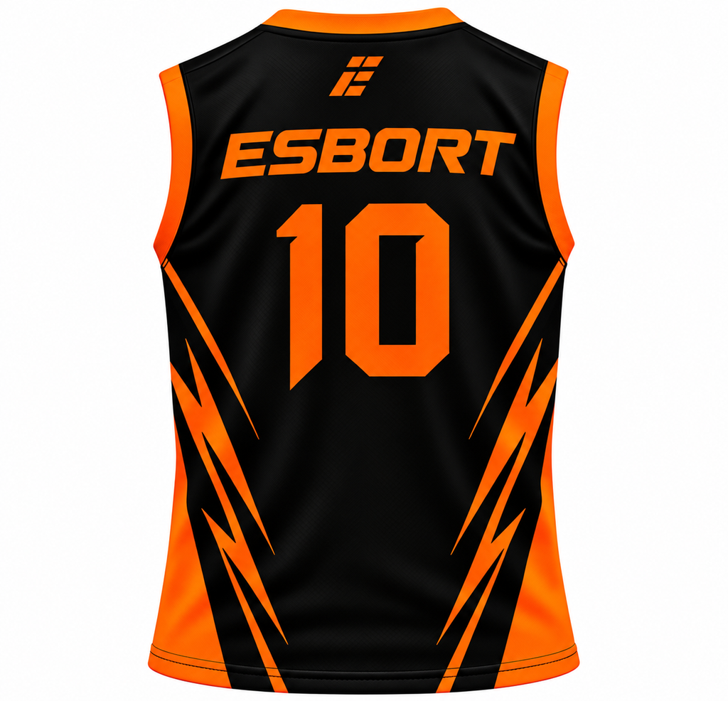 ESBORT" Performance Athletic Tank Top – Black & Vibrant Orange
