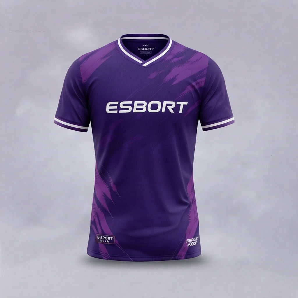 ESBORT White & Purple Custom Performance Jersey