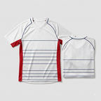 esbort™ Minimalist Soccer Jersey –white & red stiriped