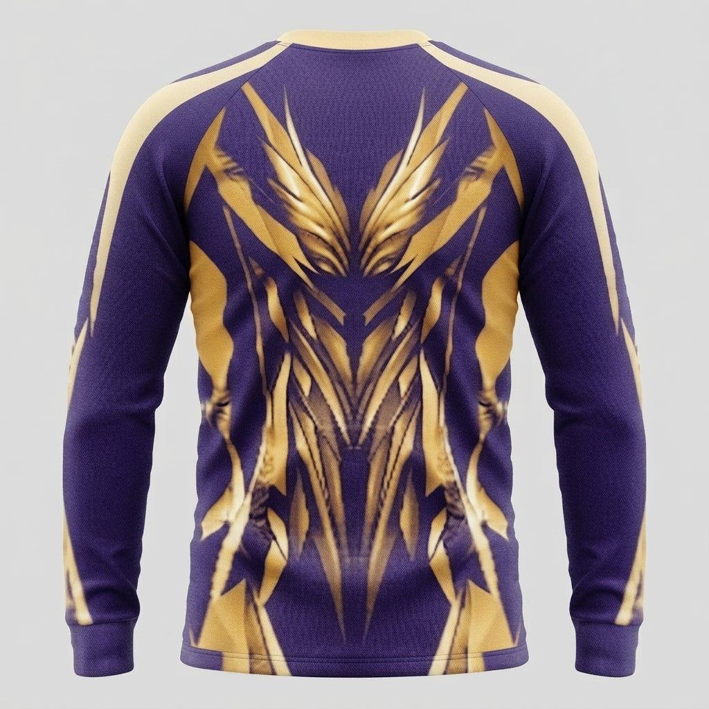 Esbort Performance Long-Sleeve Jersey – Violet & Yellow / Abstract
