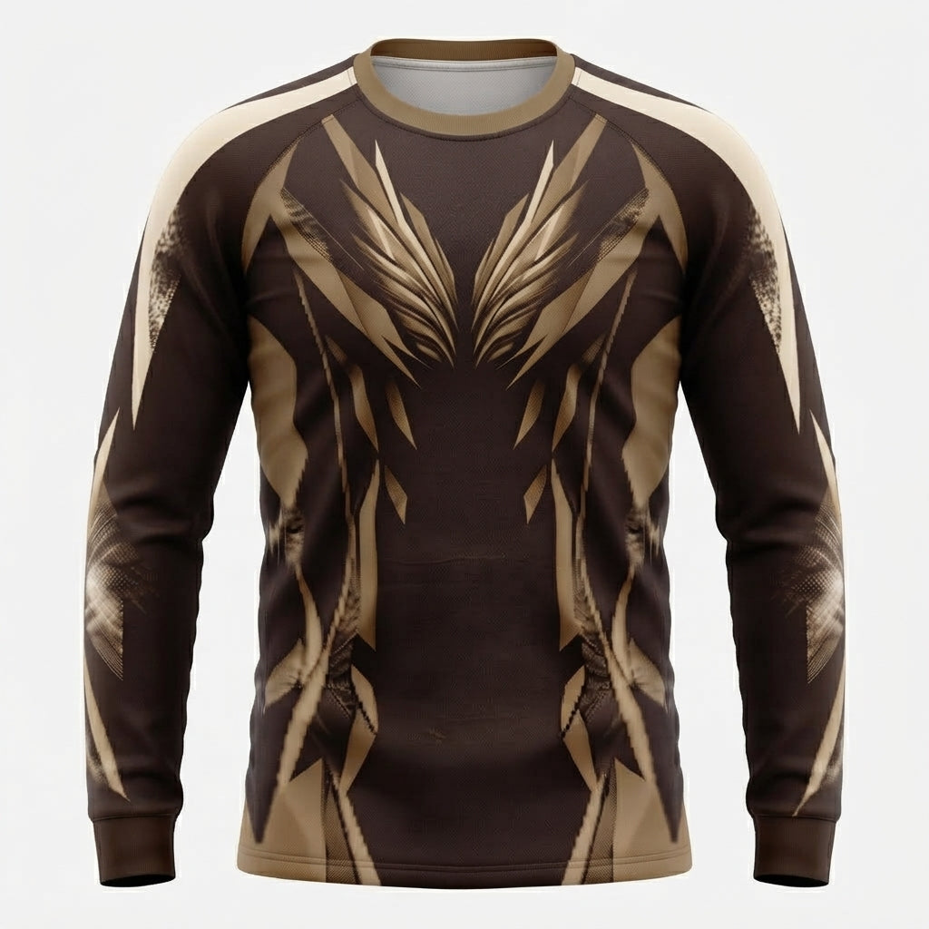 Esbort Performance Long-Sleeve Jersey – Brown / Abstract