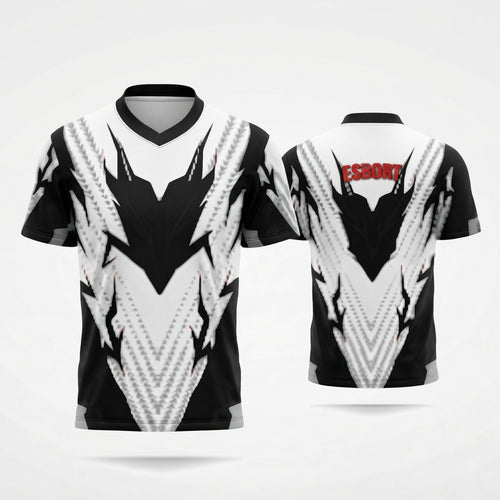 Esbort Performance Esports Jersey – White & Black Edition