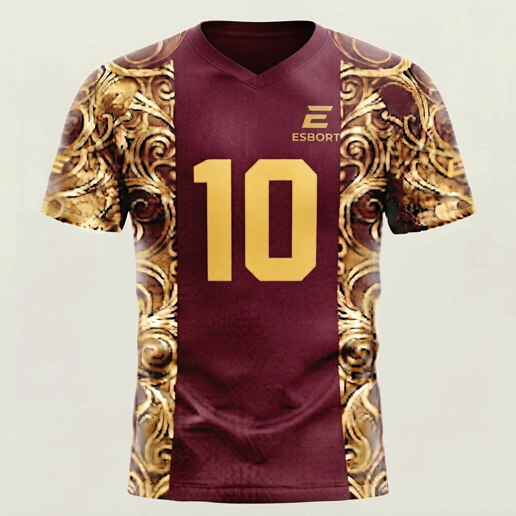 Esbort Archives Performance Jersey – Burgundy & Yellow Edition
