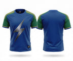 Esbort Custom Lightning Soccer Jersey- Blue & Green Edition