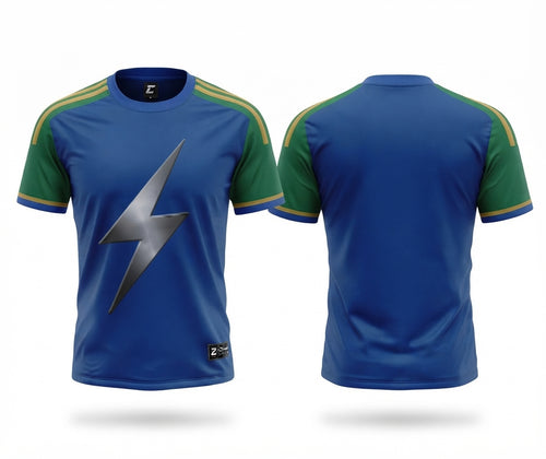 Esbort Custom Lightning Soccer Jersey- Blue & Green Edition