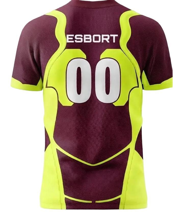 Esbort Performance Esports Jersey – Burgundy & Yellow Edition