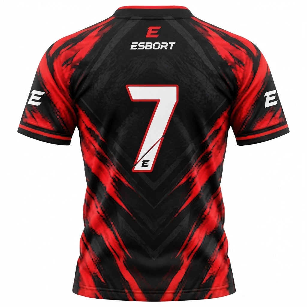 Esbort Pro-Performance Short-Sleeve Jersey – Black & Red