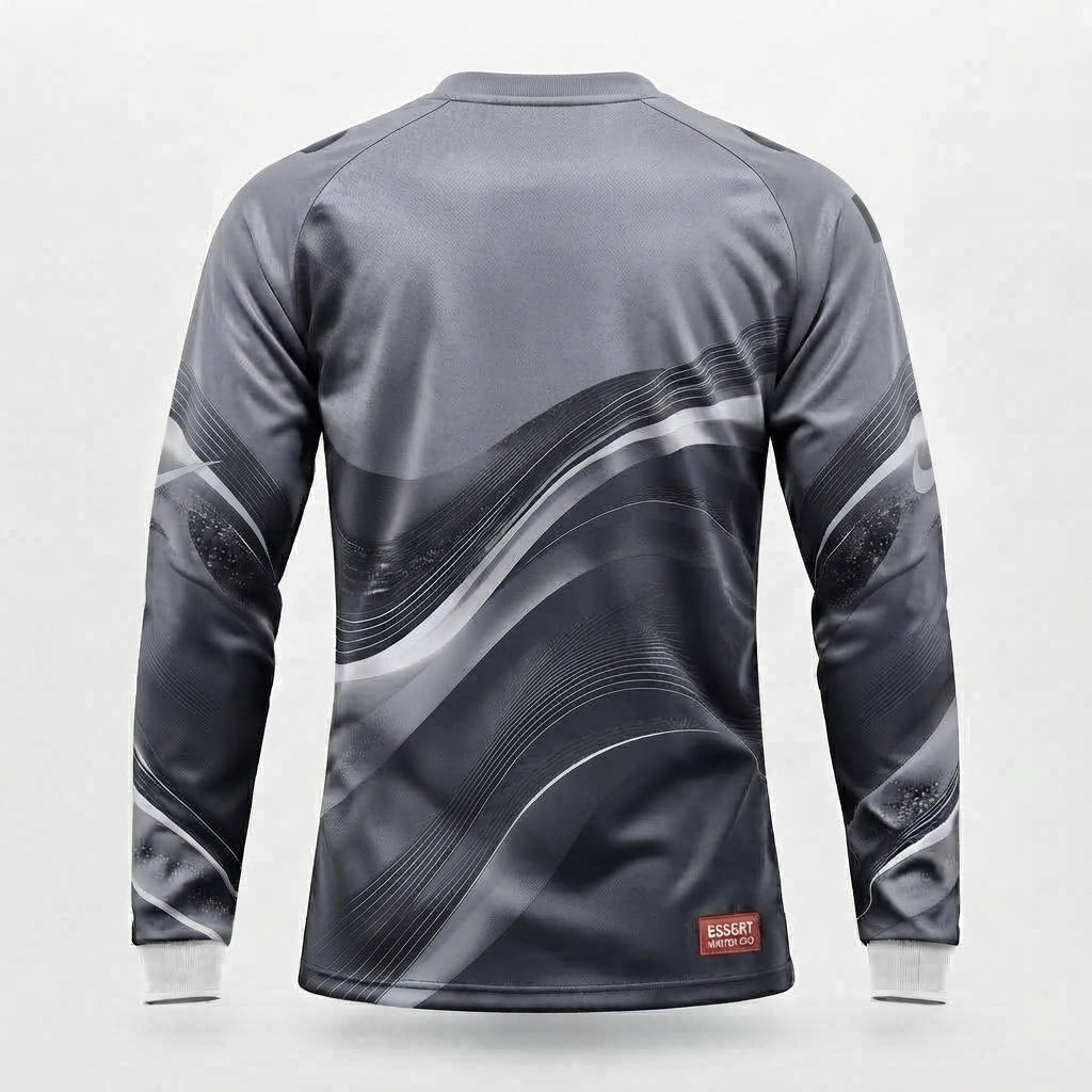 ESBORT Winter Pro Long-Sleeve Soccer Jersey - Charcoal Gray & Silver