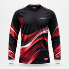 ESBORT Winter Pro Long-Sleeve Soccer Jersey - Black, Red & White