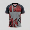 Esbort Crimson Pulse Pro Jersey - Gray & Red Swirl Performance Kit