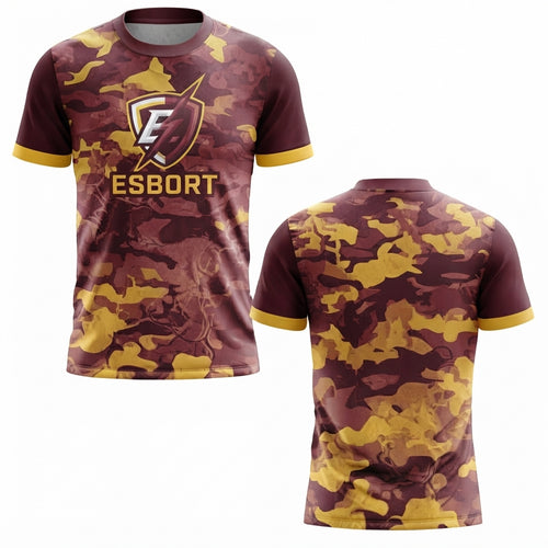 Esbort Performance Esports Jersey- Burgundy & Yellow Edition