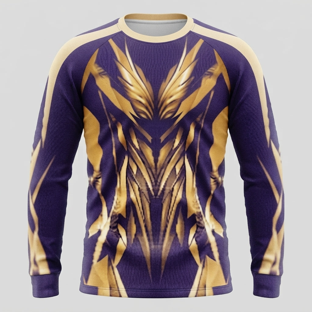 Esbort Performance Long-Sleeve Jersey – Violet & Yellow / Abstract