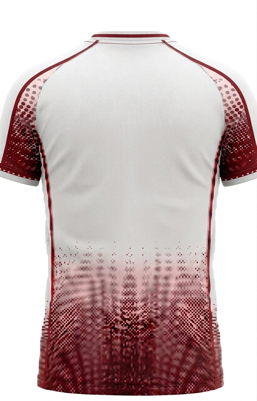 Esbort Elite ‘Vector Matrix’ Performance Jersey – White/Maroon