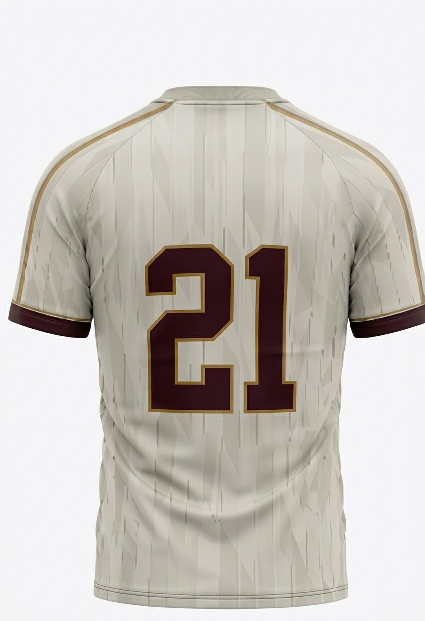Esbort Pro Edge Performance Jersey – Off-White & Maroon Gold