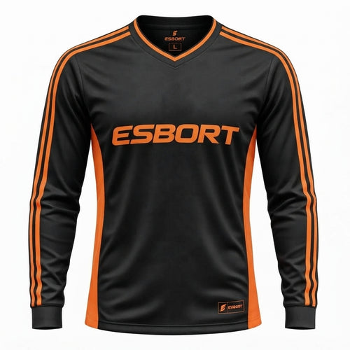 Esbort Performance Long-Sleeve Jersey – Black & Orange Edition