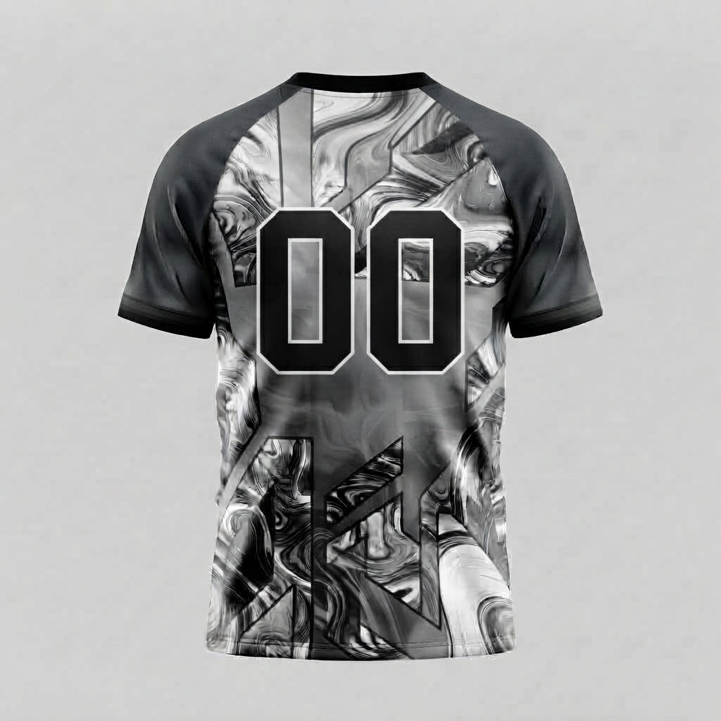 Esbort Monochrome Pro Jersey - Black & White Marble Performance Kit