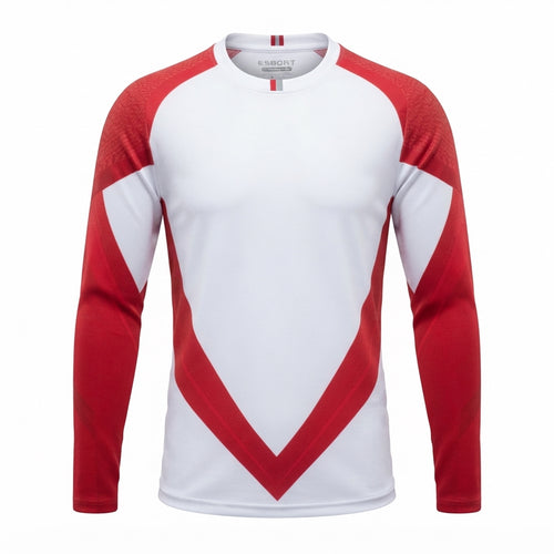 Esbort Pro Performance Long-Sleeve Jersey — White & Red Edition