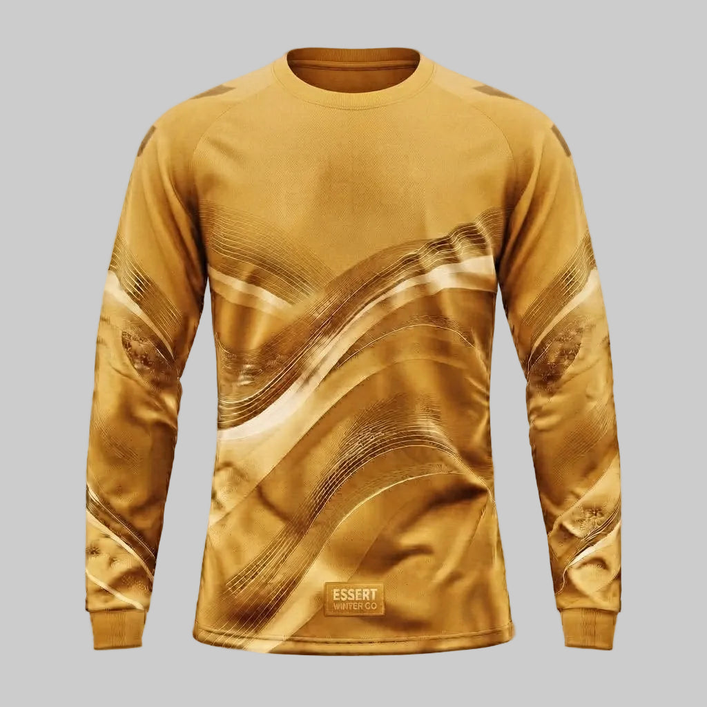 ESBORT Winter Pro Long-Sleeve Soccer Jersey - Golden Yellow & Cream
