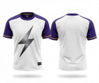 Esbort Custom Lightning Soccer Jersey-White & Purple Edition