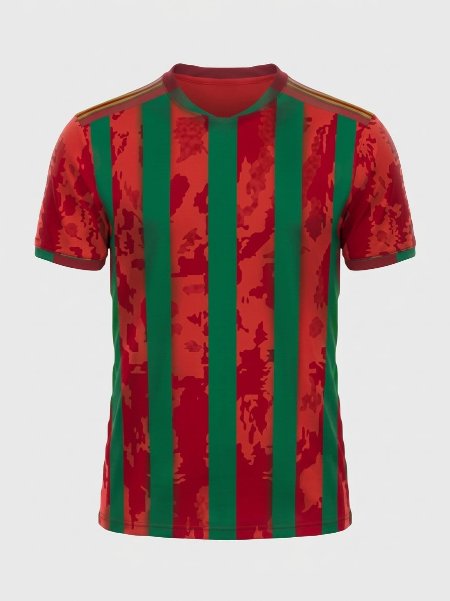 Esbort™ Pro Performance Jersey – Red & Green Vertical Stripe Edition