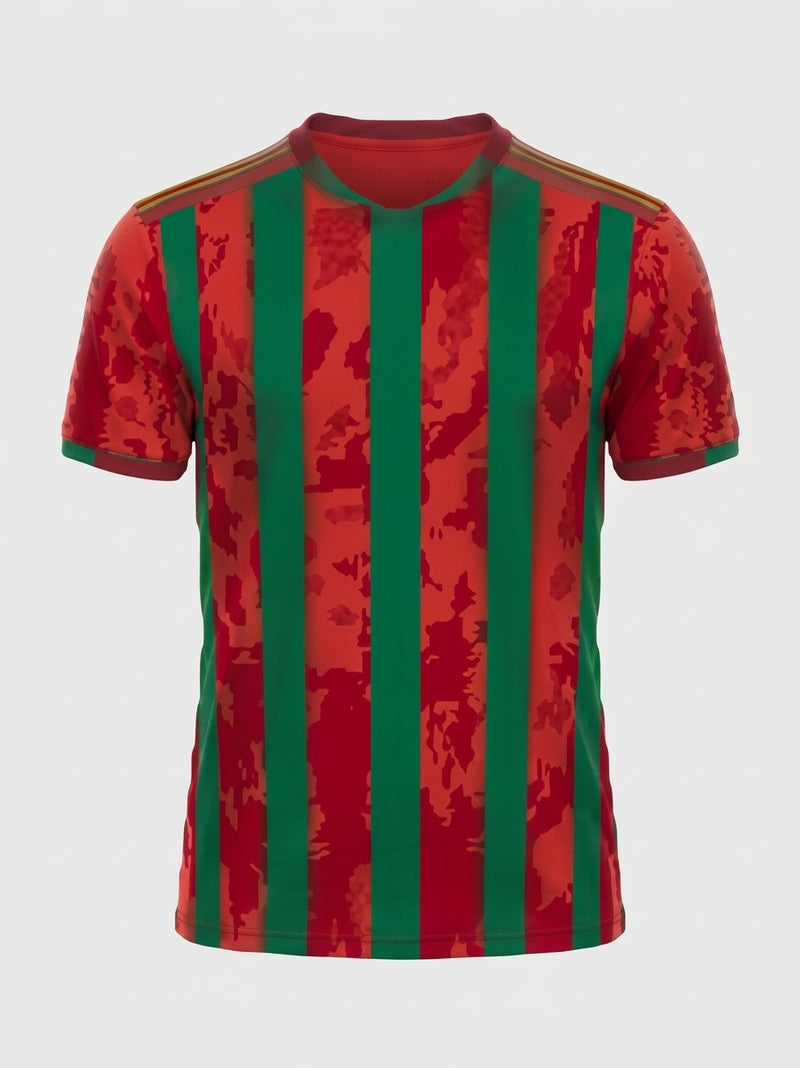 Esbort™ Pro Performance Jersey – Red & Green Vertical Stripe Edition