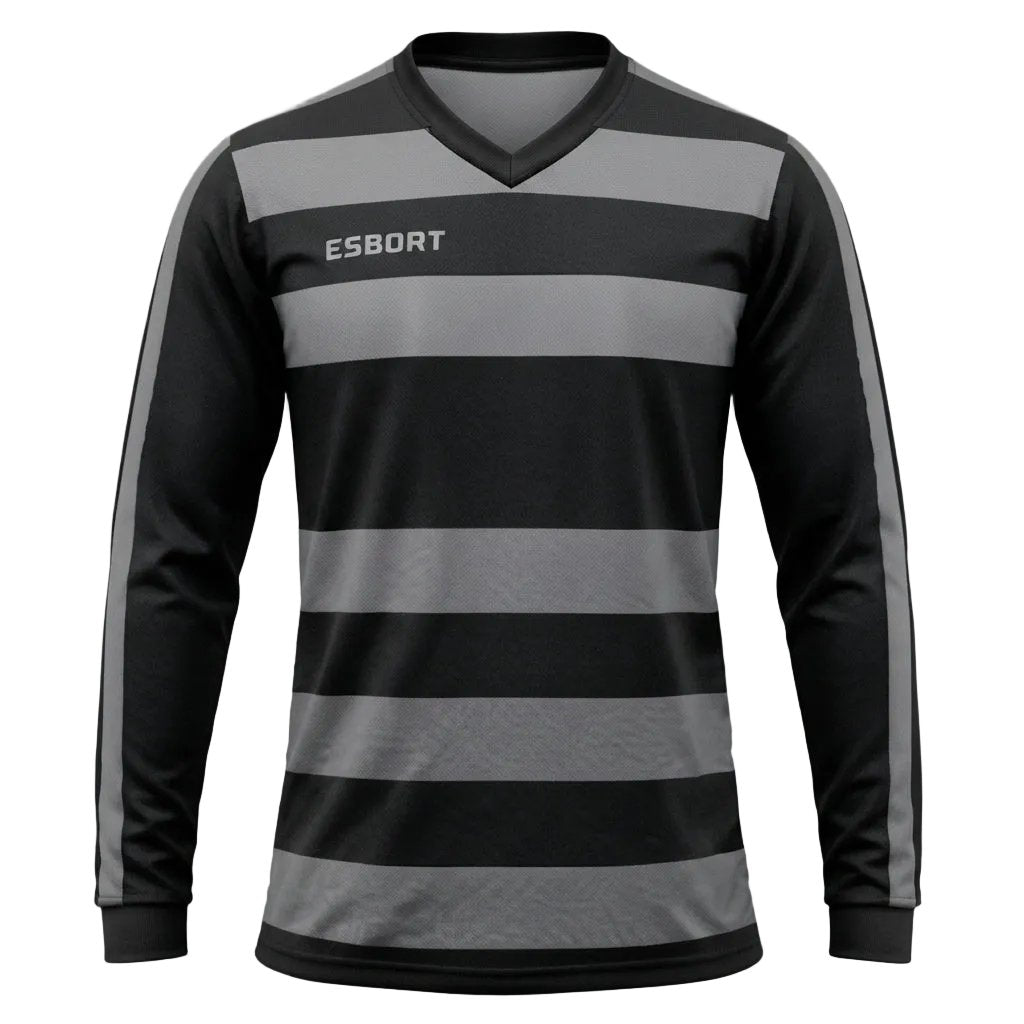 Esbort Performance Long-Sleeve Jersey –  Gray & black Striped Edition