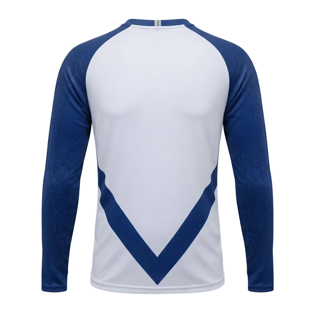 Esbort Vortex Long-Sleeve Performance Jersey – White & Royal Blue