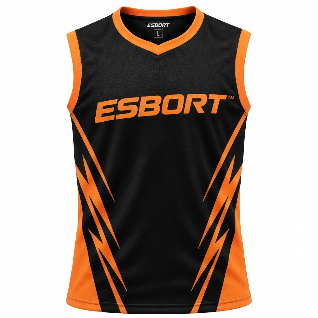 ESBORT" Performance Athletic Tank Top – Black & Vibrant Orange