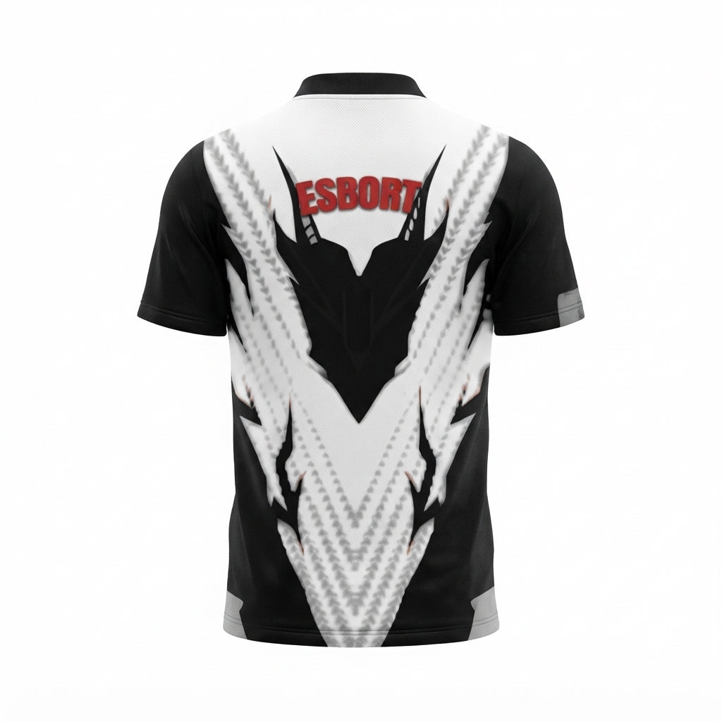 Esbort Performance Esports Jersey – White & Black Edition