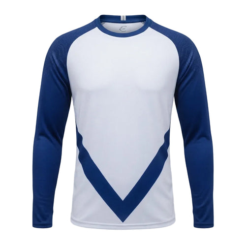 Esbort Vortex Long-Sleeve Performance Jersey – White & Royal Blue