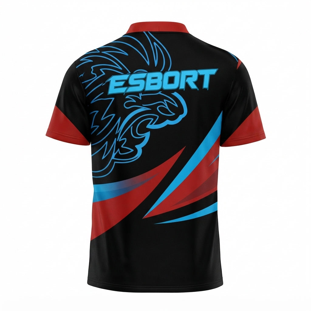esbort™ Rad & Blue & Black Pro Esports & Athletic Jersey
