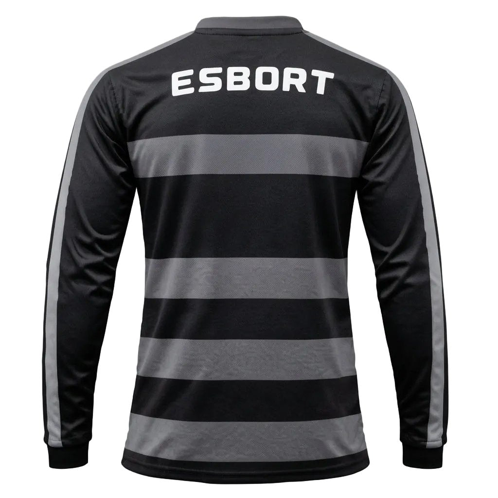Esbort Performance Long-Sleeve Jersey –  Gray & black Striped Edition