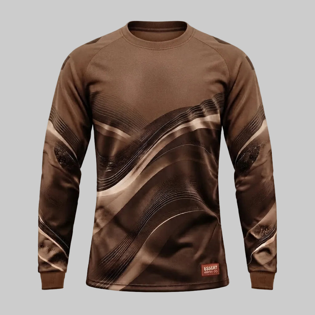 ESBORT Winter Pro Long-Sleeve Soccer Jersey (Back View) - Earth Brown & Tan